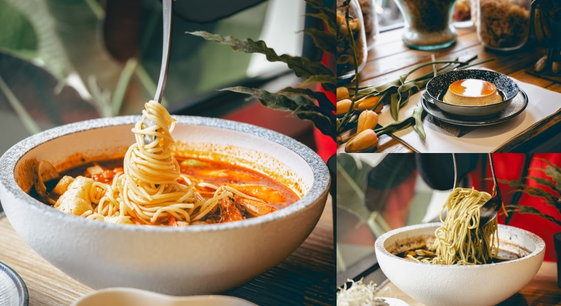 桃園美食。義匠義式湯麵-桃園南平店｜全台獨有“義大利湯麵”，被義大利麵耽誤的甜點店，料多實在、俗又大碗